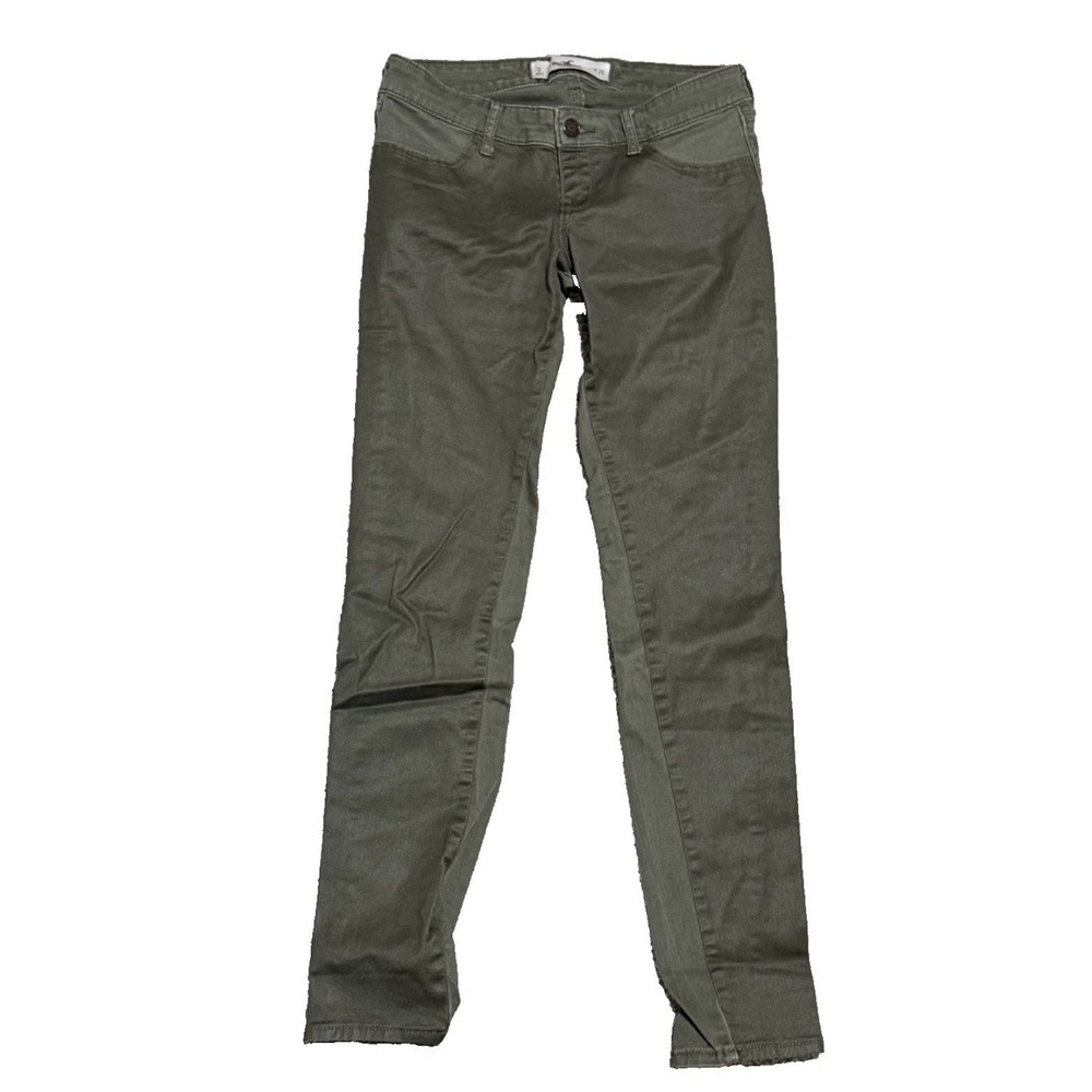 HOLLISTER Size 3 Olive Green Pants 2-Tone Skinny Jeans Stretch Cotton Blend
